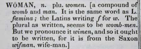 Webster's definition of woman