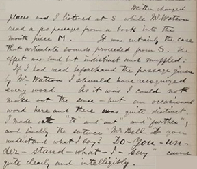 Excerpt from Bell's notebook
