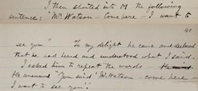 Excerpt from Bell's notebook