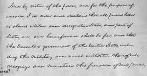 Opening of the draft of the Emancipation Proclamation