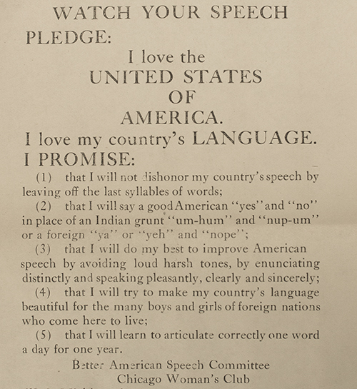 Better American Speech Pledge for Children