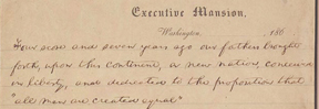 The Nicolay Copy of the speech, on Executive Mansion stationery
