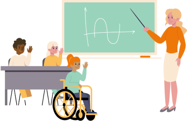 teacher with students